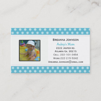 Blue Polka Dot: Mom Contact Card