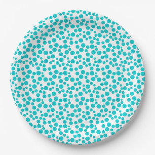 Blue polka dot paper plates