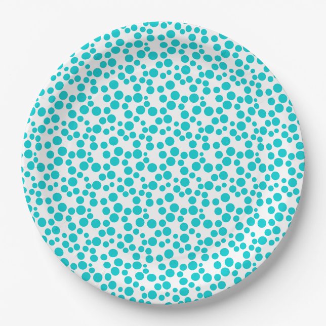 Blue polka dot  paper plates (Front)