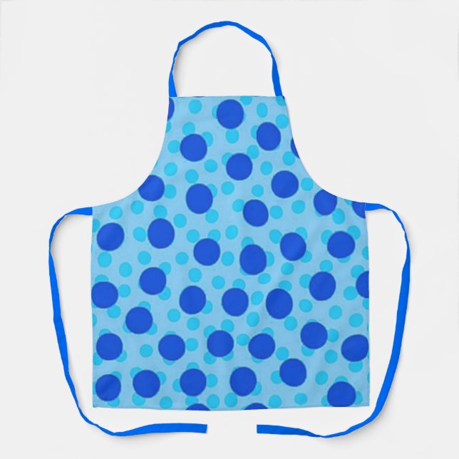 Blue Polka Dot Pattern Apron (Front)
