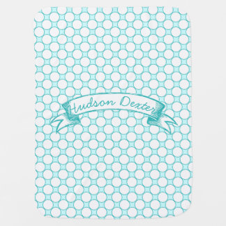 Blue Polka Dot Pattern for the Lil' Man Baby Blanket