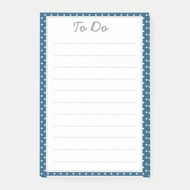 Blue Polka Dot Pattern Post-it Notes (Front)