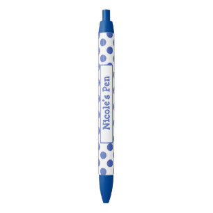 Blue Polka Dot Personalized Pen