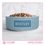 Blue Polka Dot Personalized Pet<br><div class="desc">Add charm to your pet’s dining area with this personalized pet bowl. Crafted with a playful blue polka dot pattern and a customizable pet name, this bowl strikes a perfect balance between simplicity and modernity. Whether you’re shopping for your own beloved pet or for friends, family, new pet owners, or...</div>
