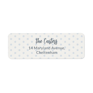 Blue Polka Dot Return Address Label