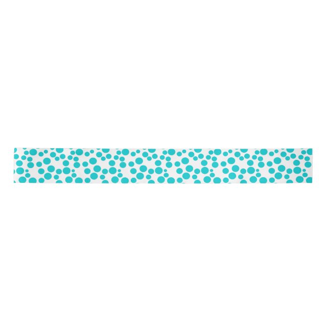 Blue polka dot  satin ribbon (Front)