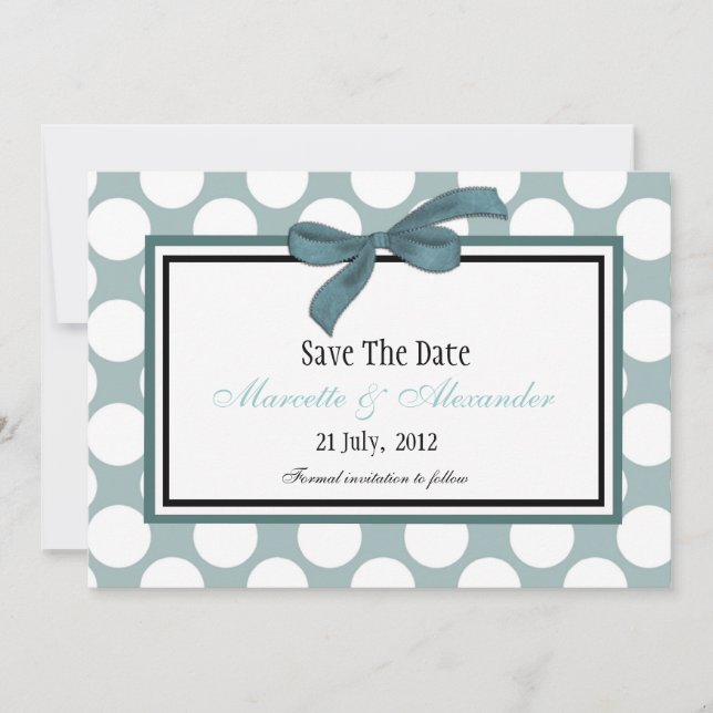 Blue Polka Dot Save The Date (Front)