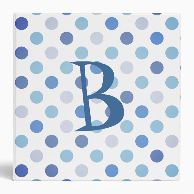 Blue Polka Dot School Binder (Front)