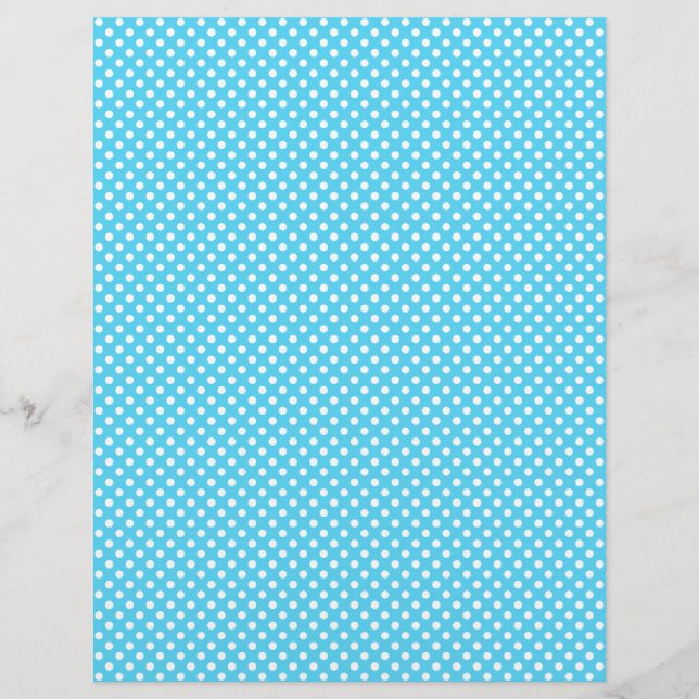 Blue Polka Dot Scrapbook Paper (Front)