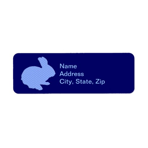 Blue Polka Dot Silhouette Bunny Address Labels