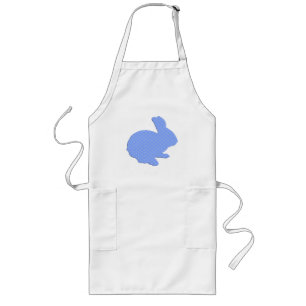 Blue Polka Dot Silhouette Easter Bunny Apron
