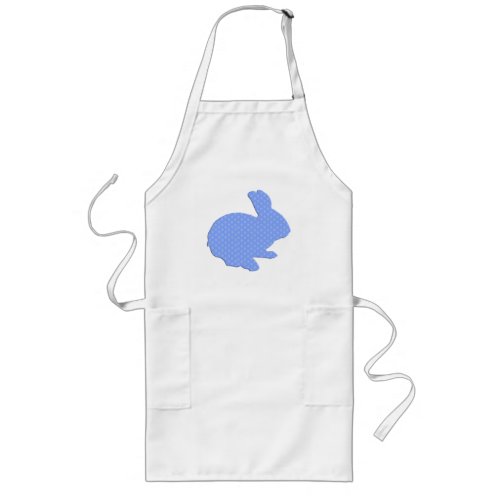 Blue Polka Dot Silhouette Easter Bunny Apron