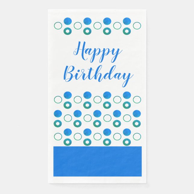 Blue Polka-dot Stylish Paper Guest Towels (Front)