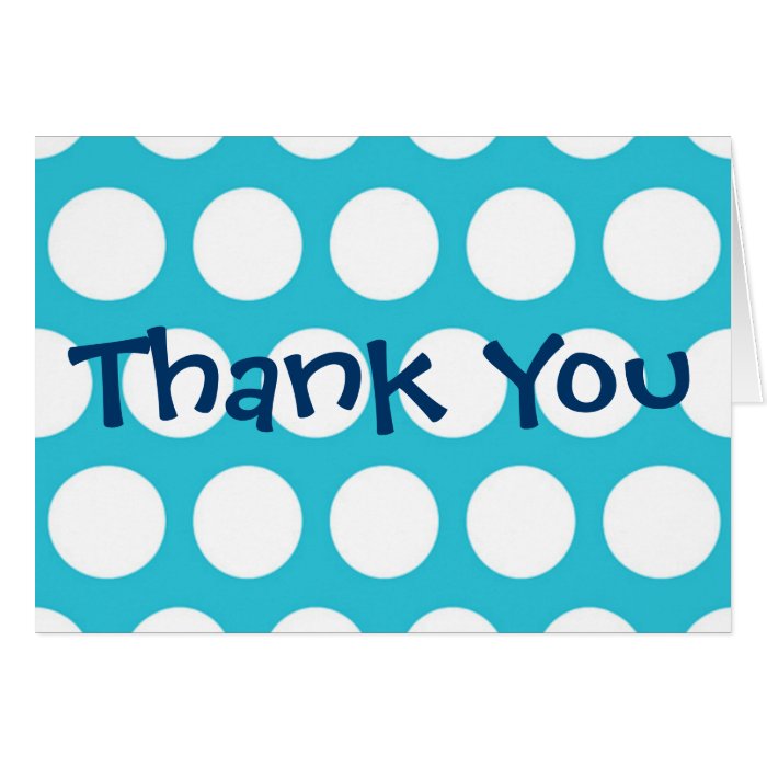 Blue Polka Dot Thank You Cards