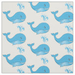 Blue Polka Dot Whales | Changeable Background Fabric