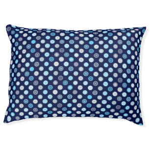 Blue Polka Dot Winter Pattern Dog Bed
