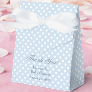 Blue Polka Dots Baby Shower Favor Box