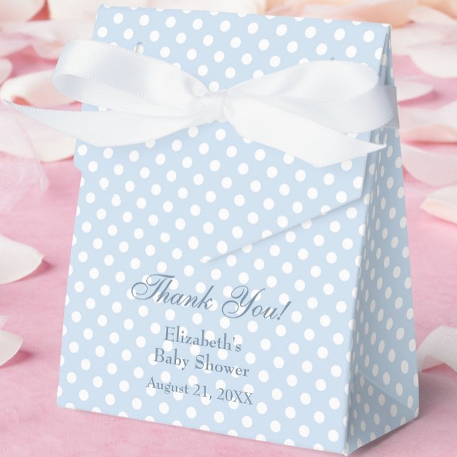 Blue Polka Dots Baby Shower Favor Box (Creator Uploaded)