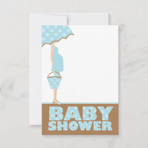 Blue Polka Dots Baby Shower Invitations