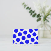 Blue Polka Dots Business Card (Standing Front)