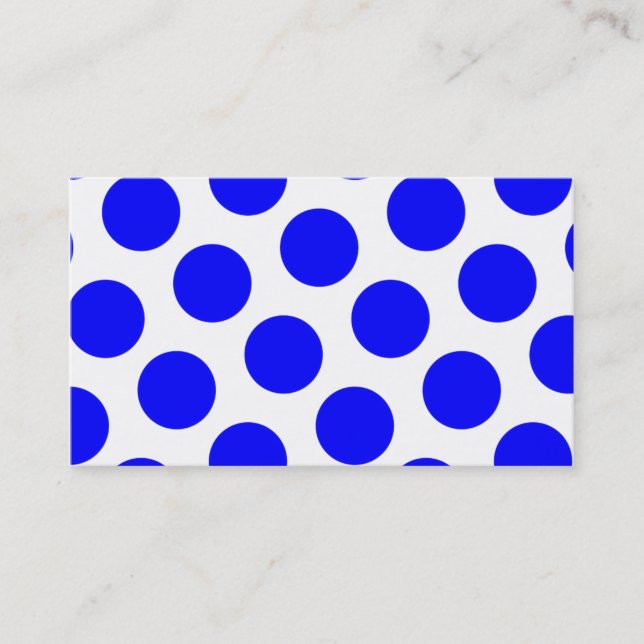 Blue Polka Dots Business Card (Front)