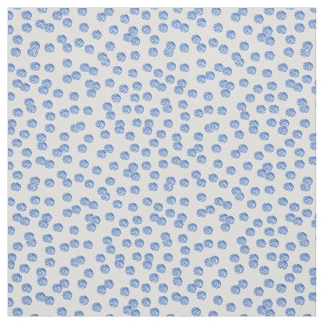 Blue Polka Dots Cotton Twill Fabric (Swatch)