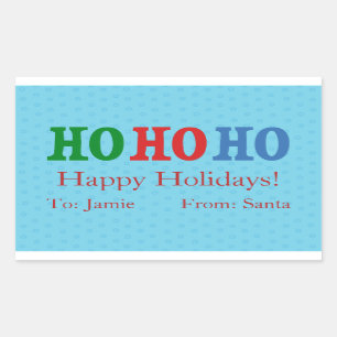 Blue Polka Dots Custom Christmas Gift Label / Tag