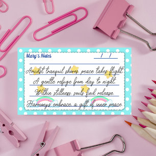 Blue polka dots, cute stars & rainbows 10" x 6" post-it notes