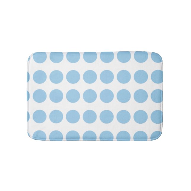 Blue Polka Dots Design Bath Mat (Front)