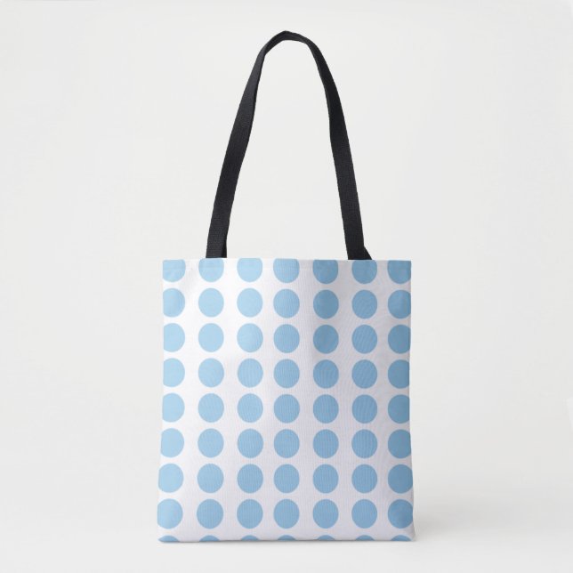 Blue Polka Dots Design Tote Bag (Front)