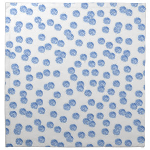 Blue Polka Dots Dinner Cloth Napkins