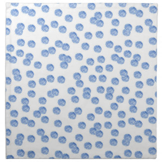 Blue Polka Dots Dinner Cloth Napkins