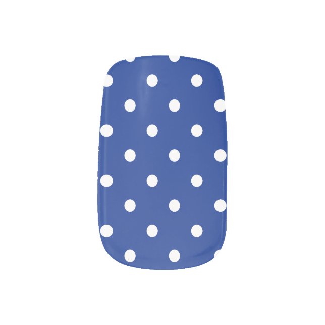 Blue Polka Dots Minx Nail Art (Left Thumb)