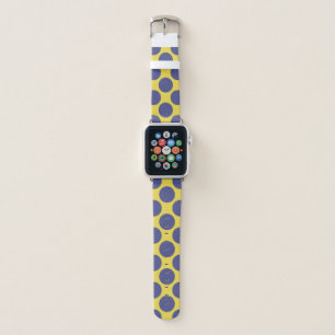 Blue Polka Dots on Custom Color Apple Watch Band