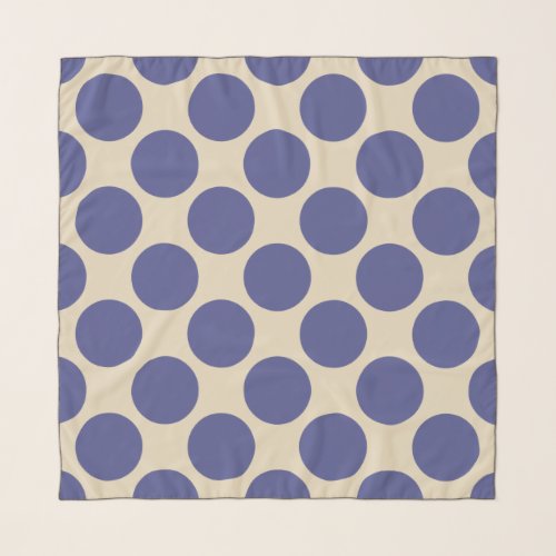 Blue Polka Dots on Custom Cream Scarf