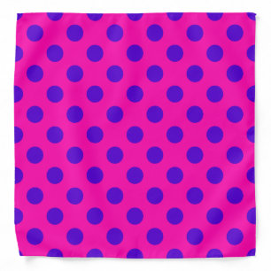 Blue polka dots on fuchsia bandana