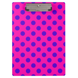 Blue polka dots on fuchsia clipboard