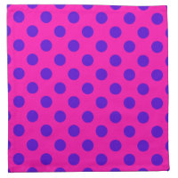 Blue polka dots on fuchsia