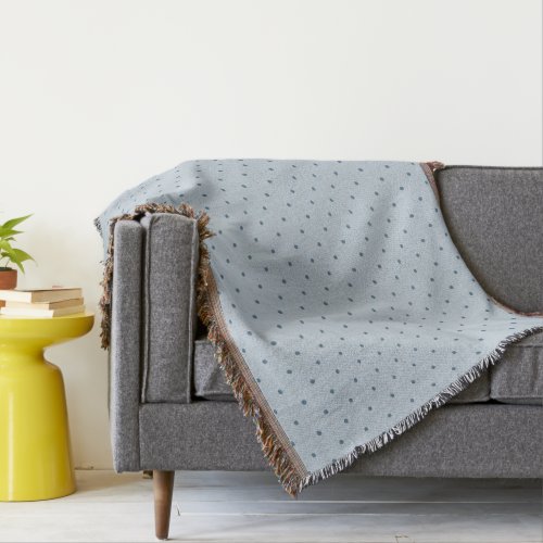 Blue Polka Dots on Lighter Blue Throw Blanket