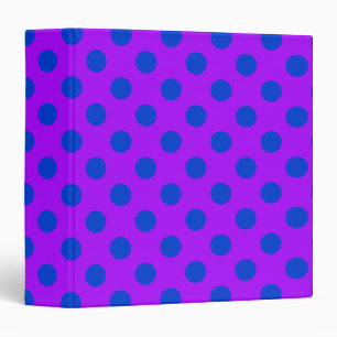 Blue polka dots on purple 3 ring binder