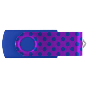 Blue polka dots on purple flash drive
