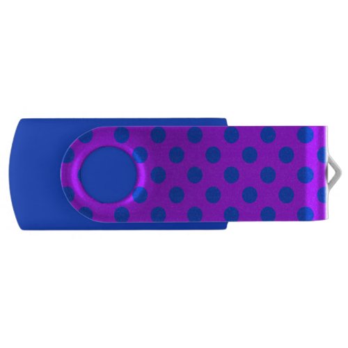 Blue polka dots on purple flash drive