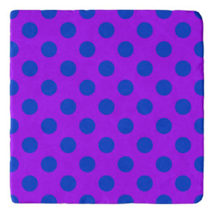Blue polka dots on purple trivet