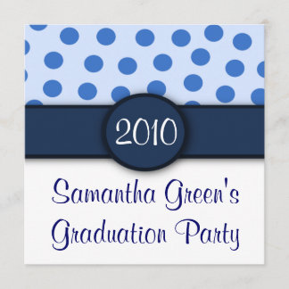 Blue Polka Dots Party Invitations