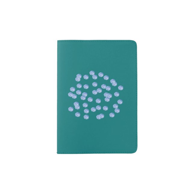 Blue Polka Dots Passport Holder (Front)
