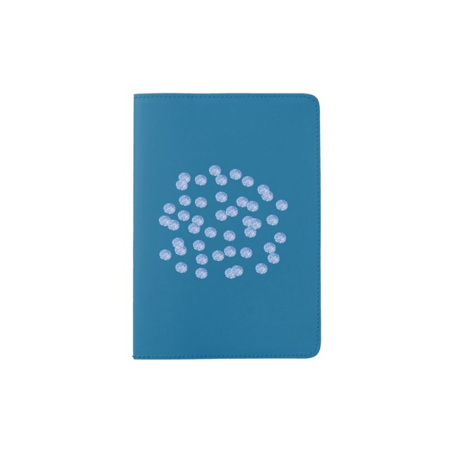Blue Polka Dots Passport Holder (Front)