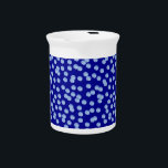 Blue Polka Dots Pitcher<br><div class="desc">The polka dots are drawn with blue oil pastel and placed on a deep blue background. It’s a funny print for your home.</div>