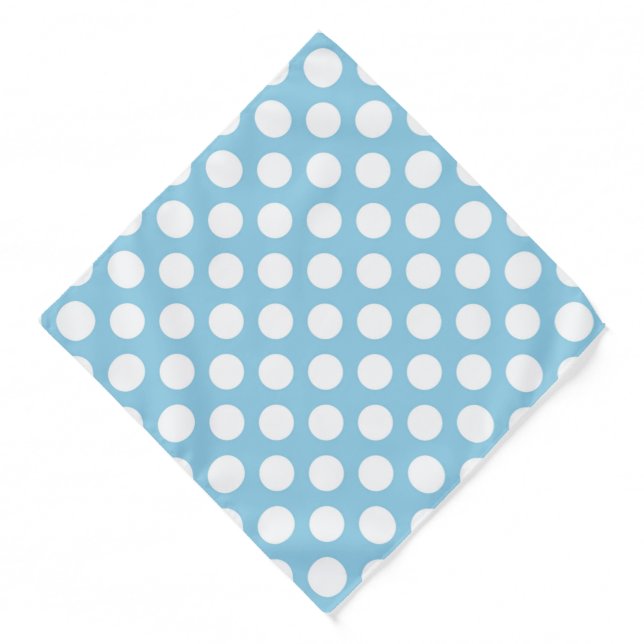 Blue Polka Dots, Polka Dot Pattern, Dots, Dotted Bandana (Front)