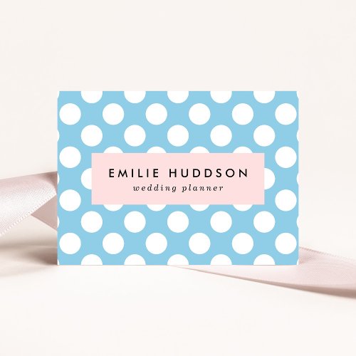 Blue Polka Dots Polka Dot Pattern Dots Dotted Business Card