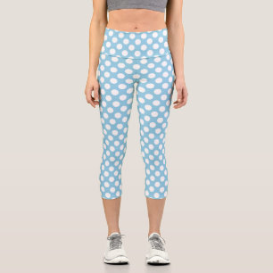 Blue Polka Dots, Polka Dot Pattern, Dots, Dotted Capri Leggings